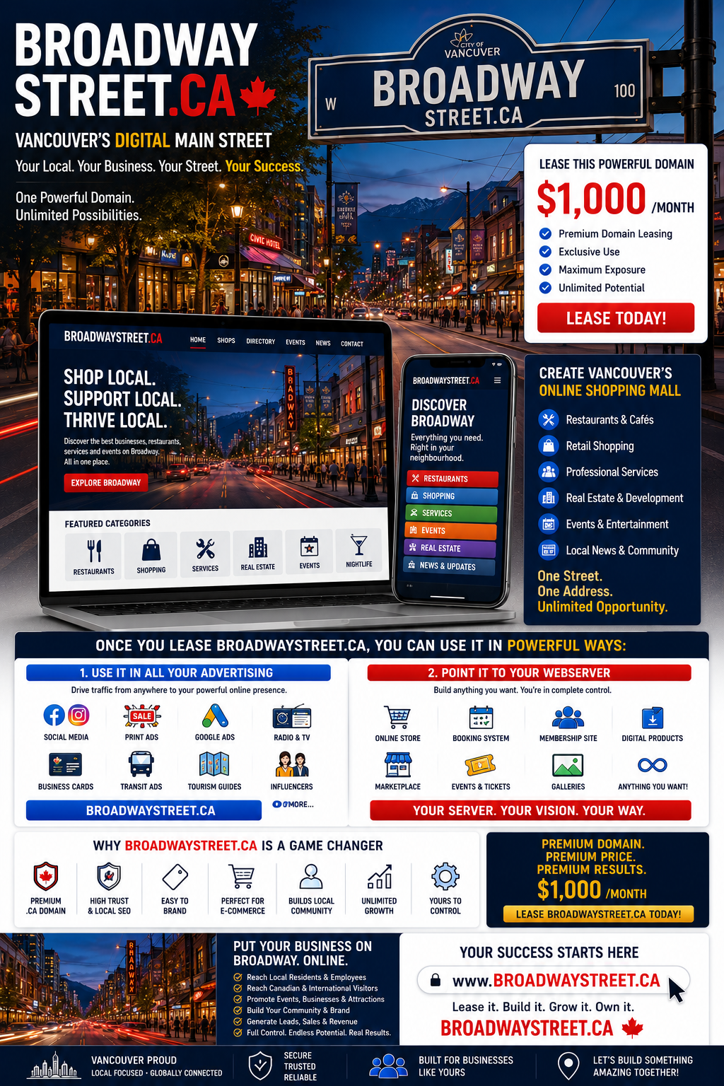 BroadwayStreet.ca Vancouver digital main street domain leasing